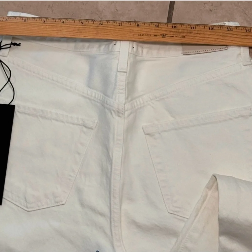 🎉HP🎉Anthropology Edwin Anderson Ankle Ivory Straight Cropped High Rise Size 28 - Picture 3 of 4